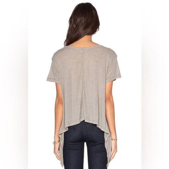 Revolve LNA Women’s T-shirt Ribbon Tee Asymmetric Hem Short Sleeve Tie up side S - Picture 16 of 16